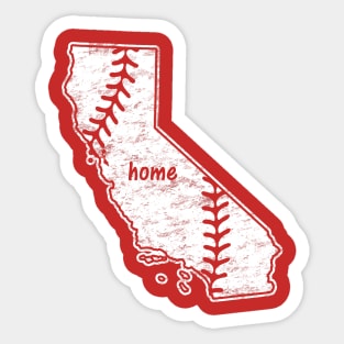 Vintage California Home Baseball Mom Baseball Lover Distressed Sticker